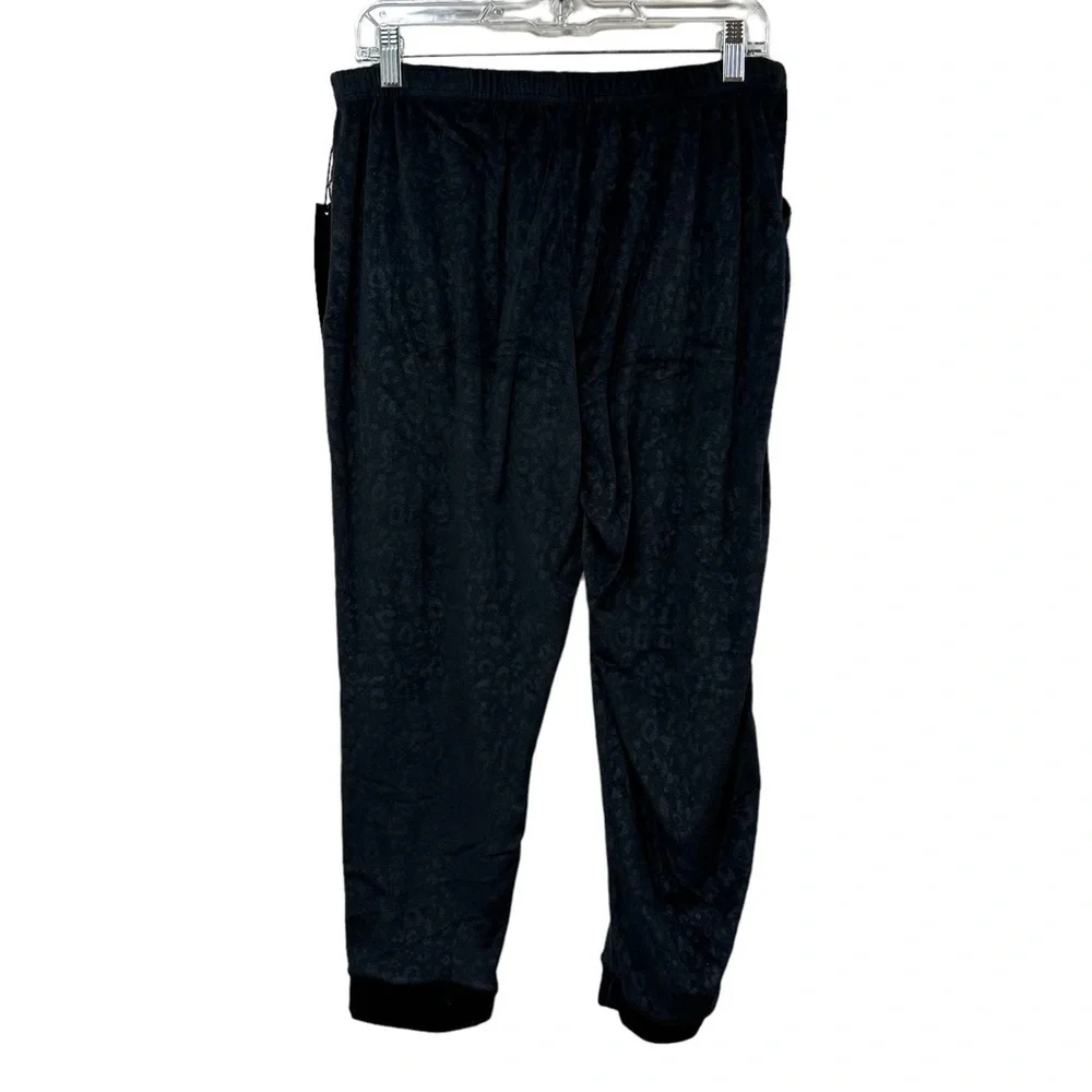 Nicole Miller Velvety Velour Black Jogger Pants, M
